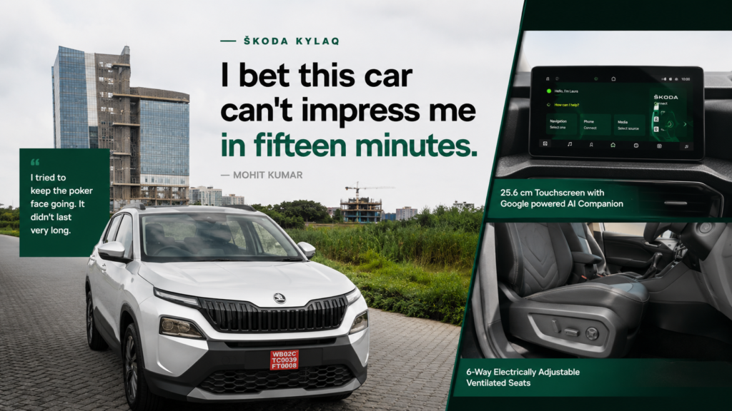 Mohit Kumar brand collaboration: SKODA Kylaq Test Drive in Kolkata | The 15-Minute Bet with Mohit Kumar